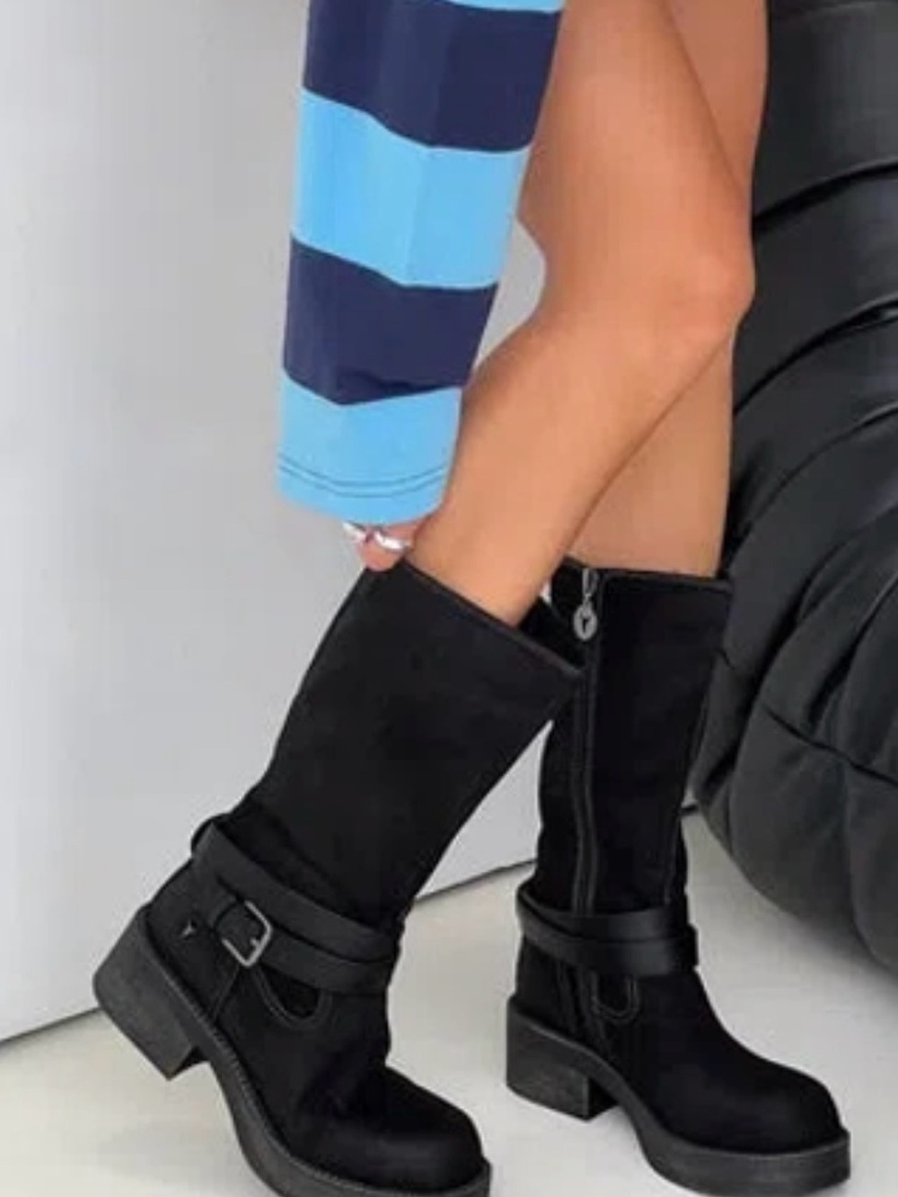 Windsor Smith Black Mid-Calf suede boots